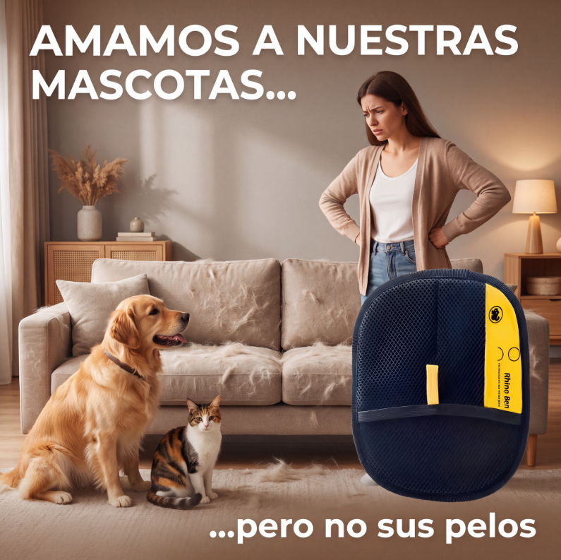 Guante Quitapelos para Muebles y Ropa – Reutilizable para Perros y Gatos 😺🐶