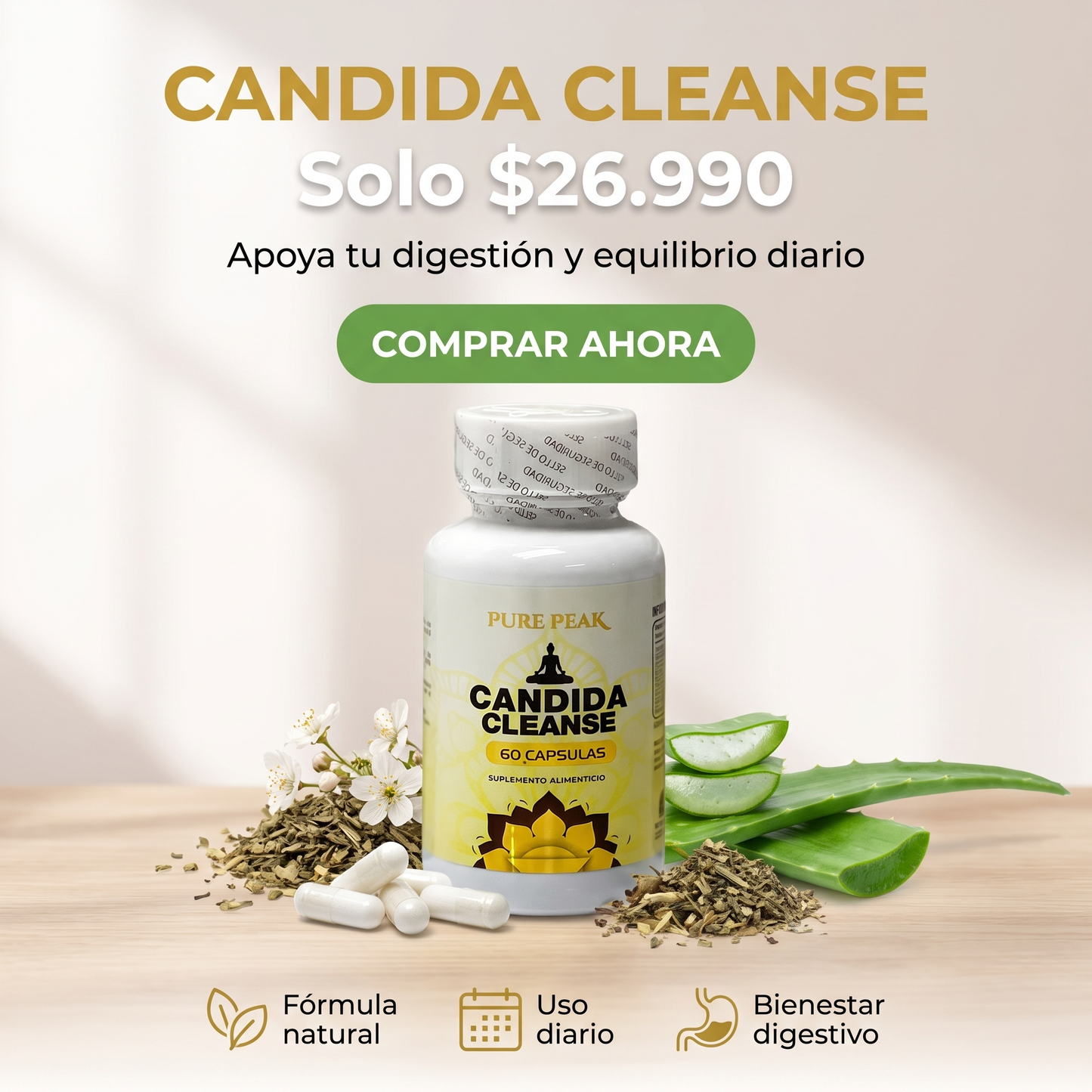 🌿 CANDIDA CLEANSE -🍄  Limpieza intestinal profunda para reducir hinchazón y mejorar tu digestión